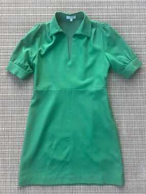 Jade Melody Tam Green Collared Short-Sleeve Shift Dress, Size small